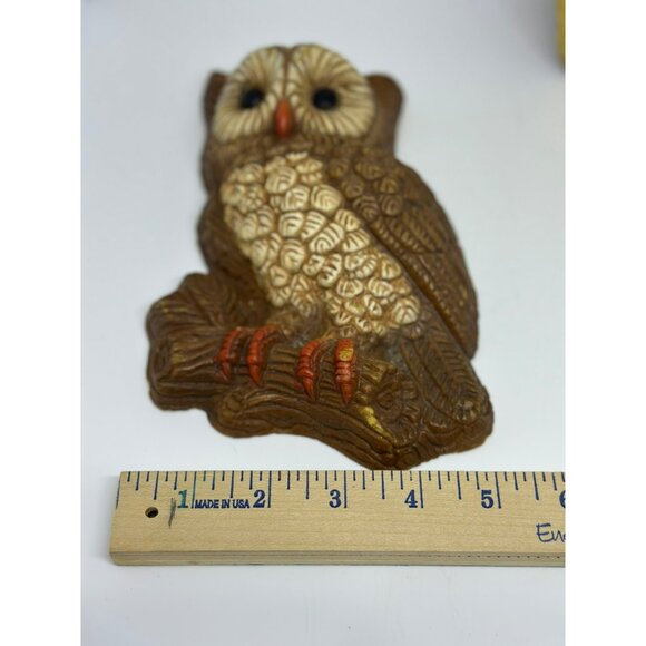 VTG HOMCO Owl Wall Plaques – Set of 2, Foam Brown & Cream, MCM Retro 5"x7" - Picture 9 of 10